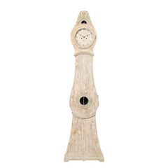 Horloge de parquet du nord de la Suède:: datant des années 1820:: avec un beau blason sculpté