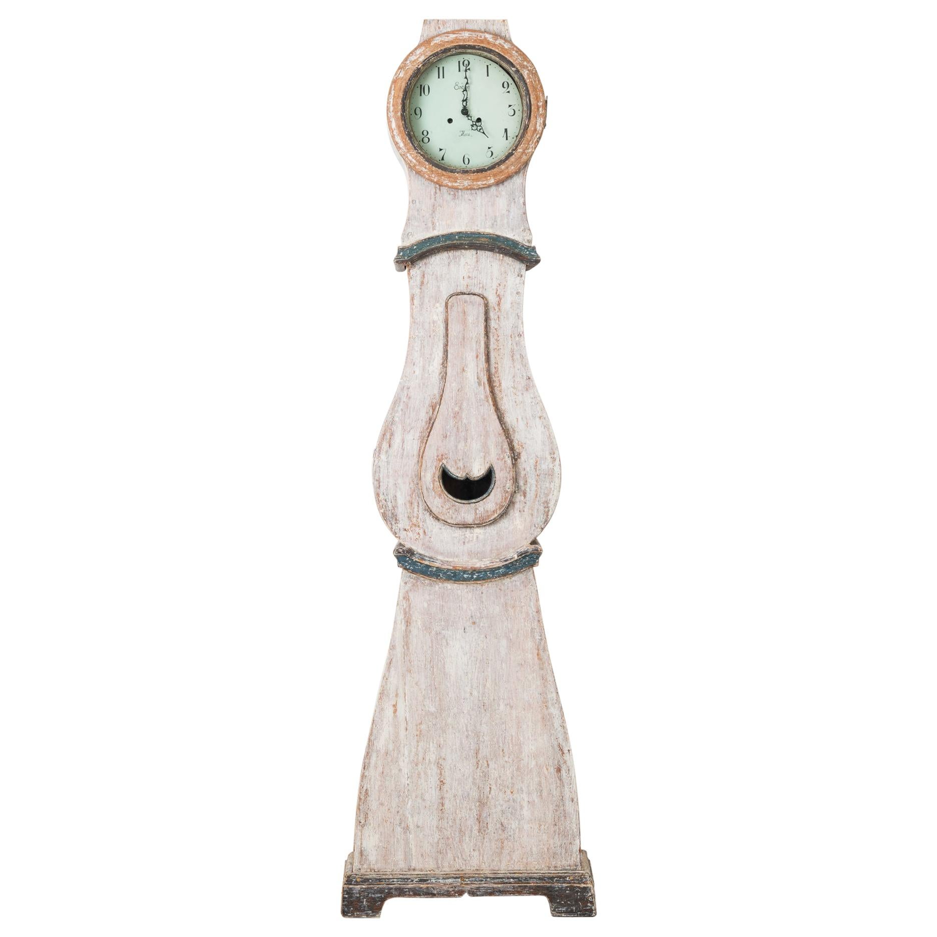 Northern Swedish Long Case Clock with Rococo Shape