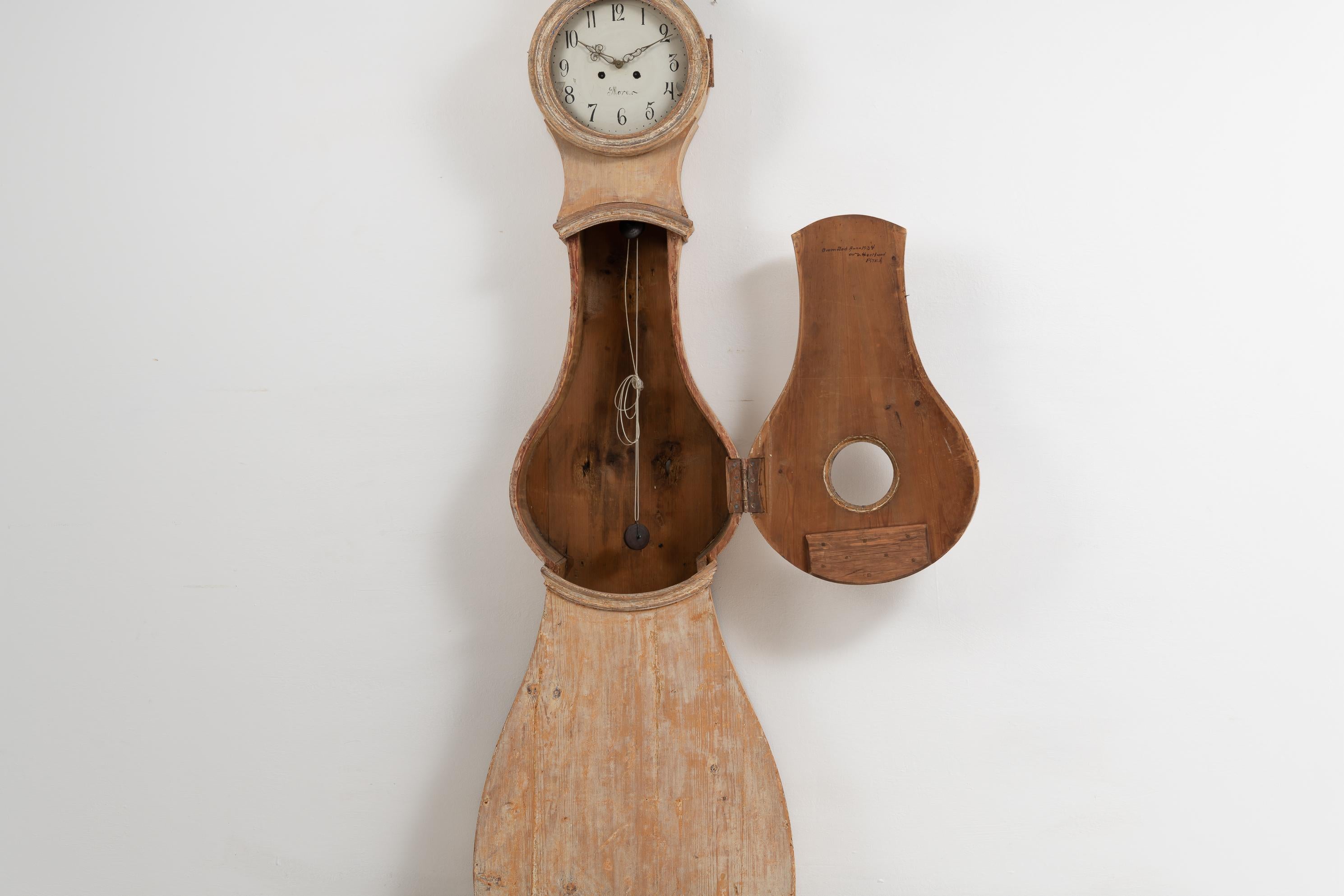 Northern Swedish Rococo Pine Long Case Clock 2