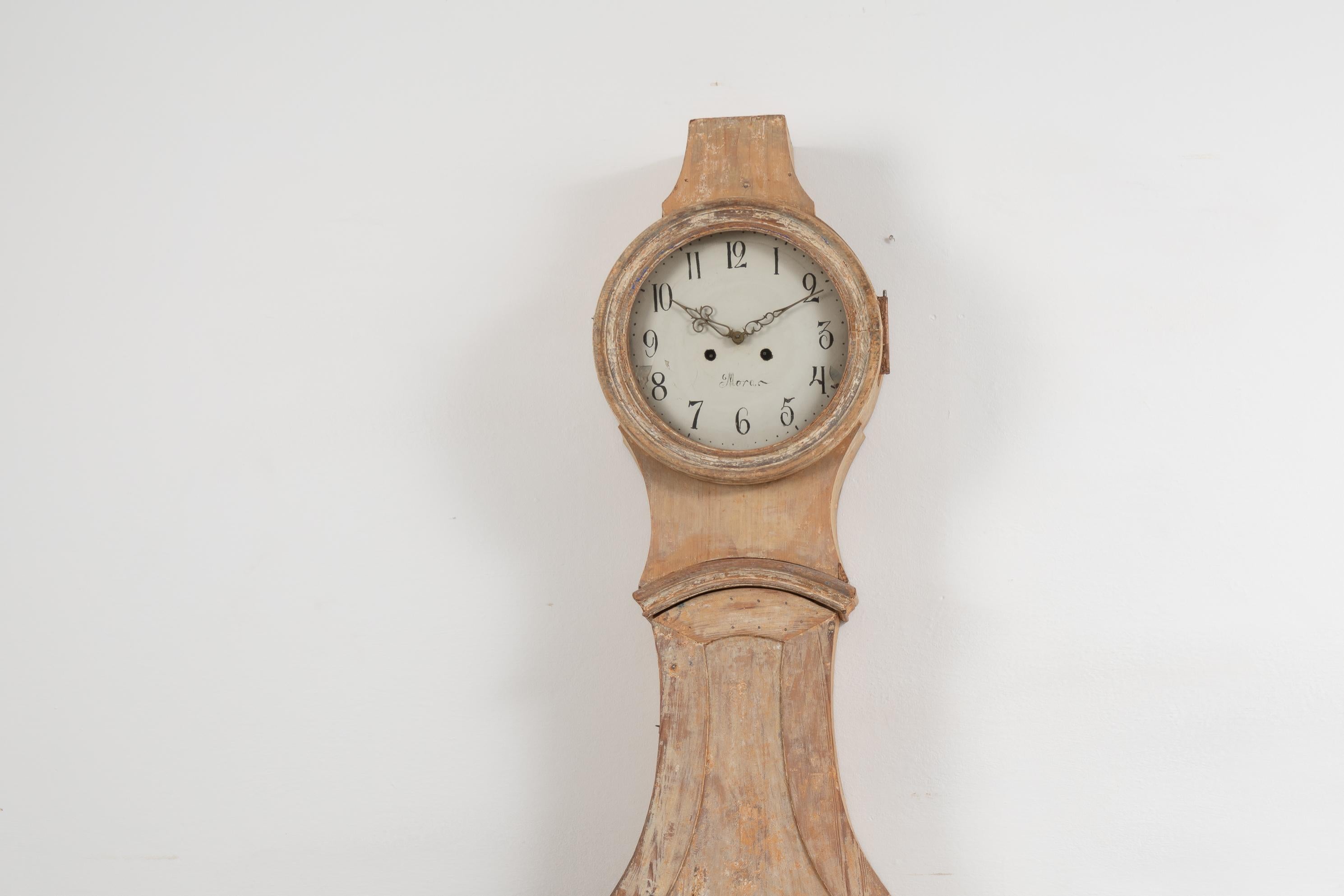 Northern Swedish Rococo Pine Long Case Clock 3