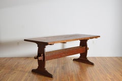 Northern Swedish Stretcher Table with Original Paint, circa 1810-1820