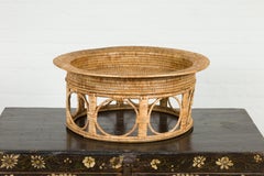 Northern Thai Vintage Woven Rattan Khantok Tray
