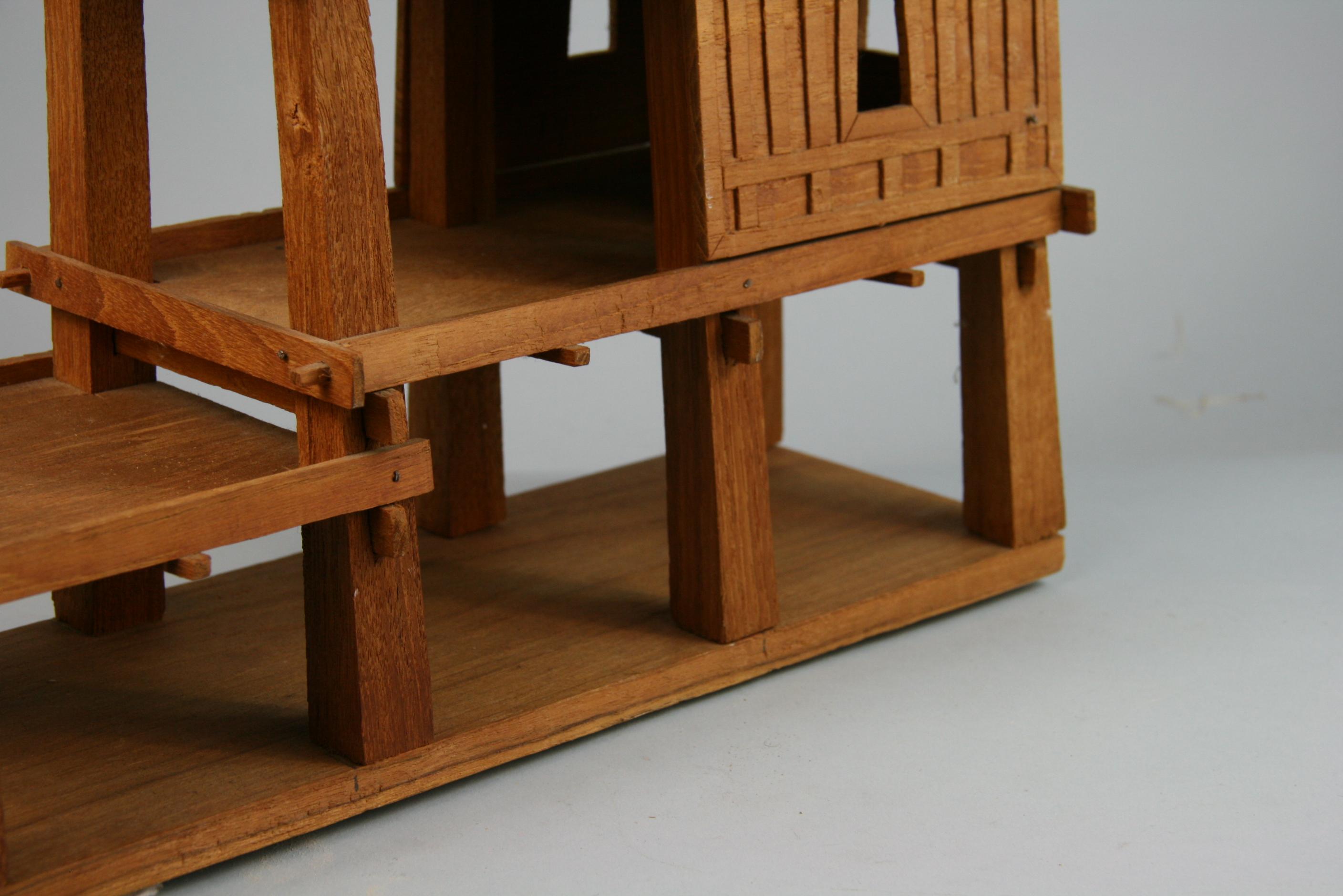 Mid-20th Century Northern Thailand Teak Wood Architectural House Model For Sale