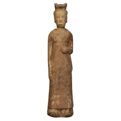 Dynastie des Wei du Nord, ancienne poterie chinoise peinte, dame de cour debout