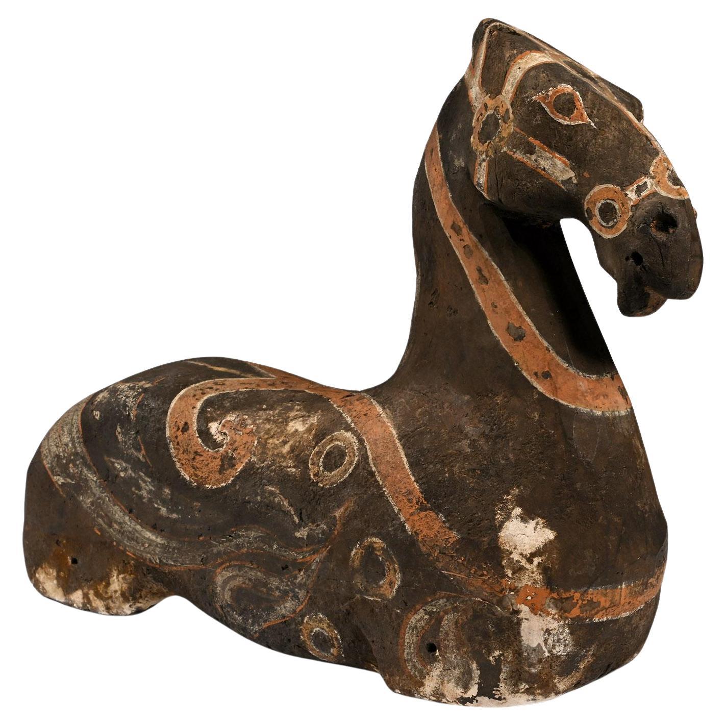 Torso di cavallo in terracotta dipinto della dinastia Wei del Nord, 386-534 d.C. o successivo in vendita