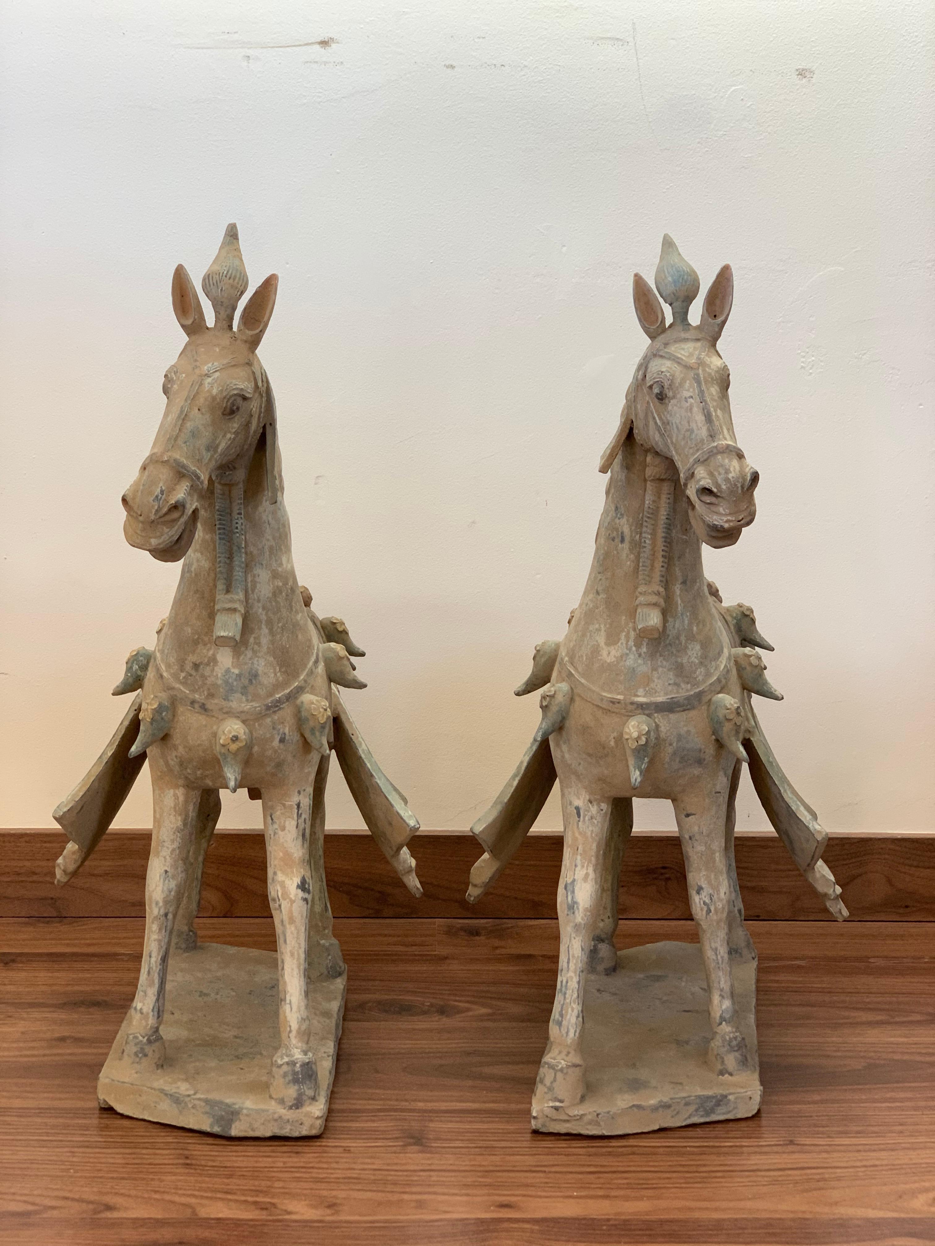 Han  Northern Wei Dynasty Terracotta Horses, TL Tested,  '386 AD-535 AD'
