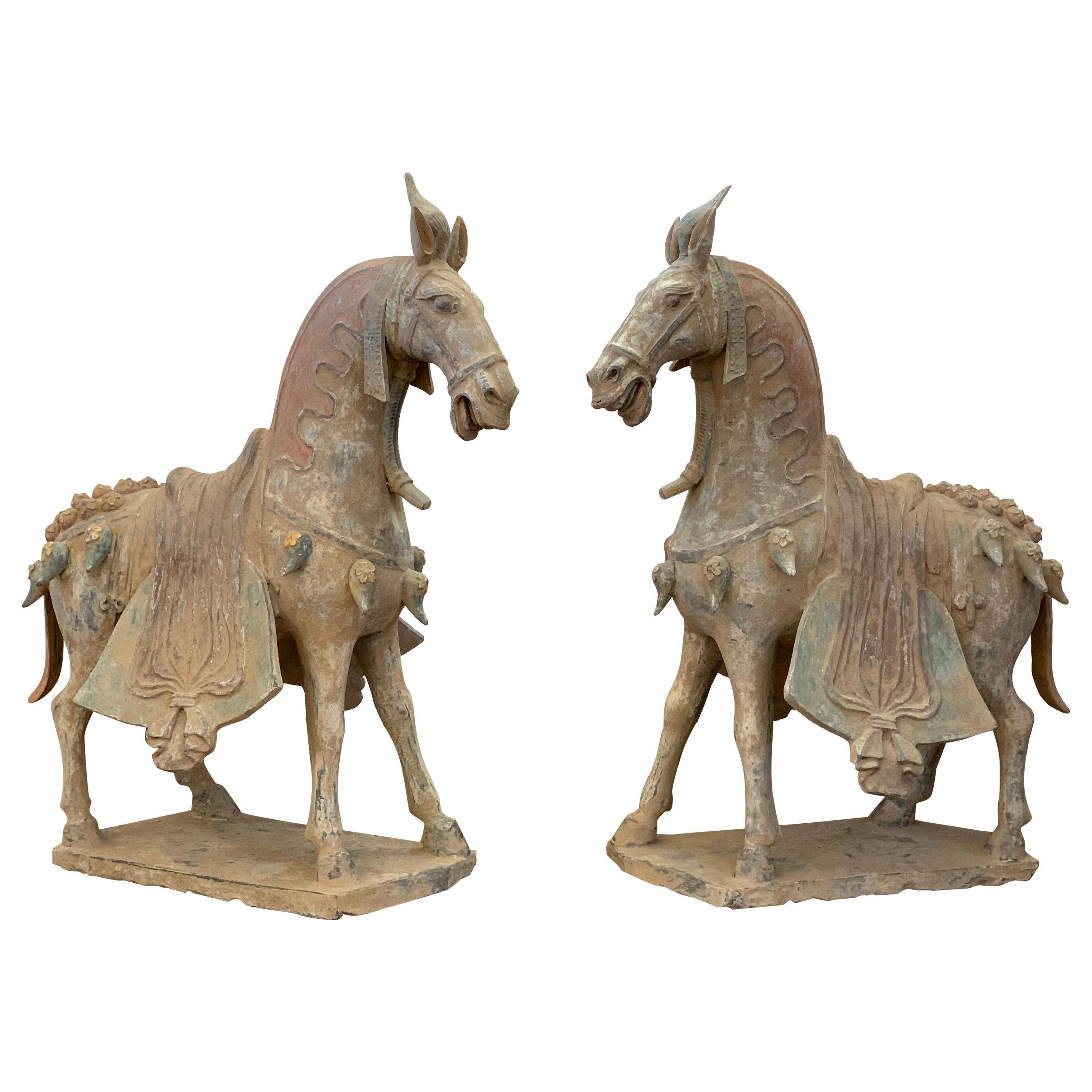  Northern Wei Dynasty Terracotta Horses, TL Tested,  '386 AD-535 AD'