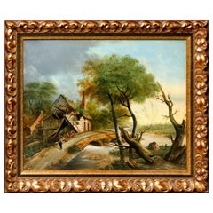 Paysage nord-européen avec ruines, style du 17ème siècle, début du 20ème siècle