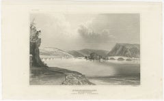 Northumberland Pennsylvania – Antique Susquehanna River Bridge Engraving, 1854