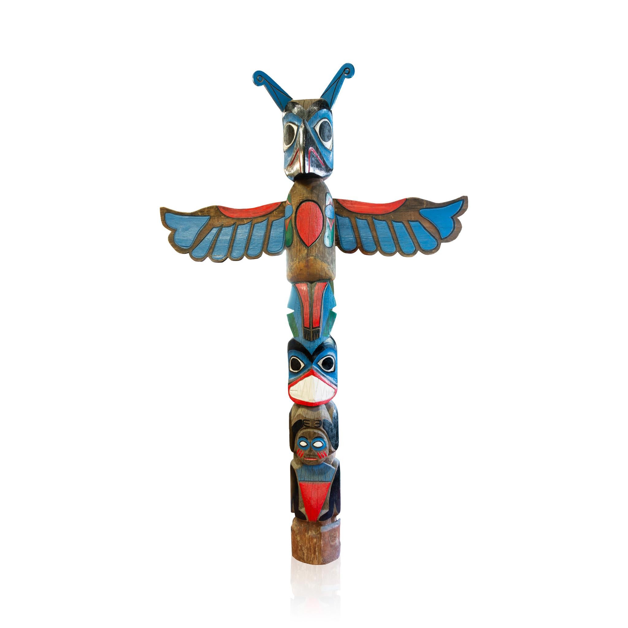 Mid-20th Century Large Tsimshian Thunderbird Totem Pole by George Mather Sr. For Sale