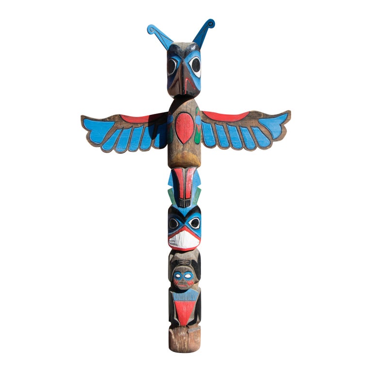 Large Tsimshian Thunderbird Totem Pole by George Mather Sr. For Sale