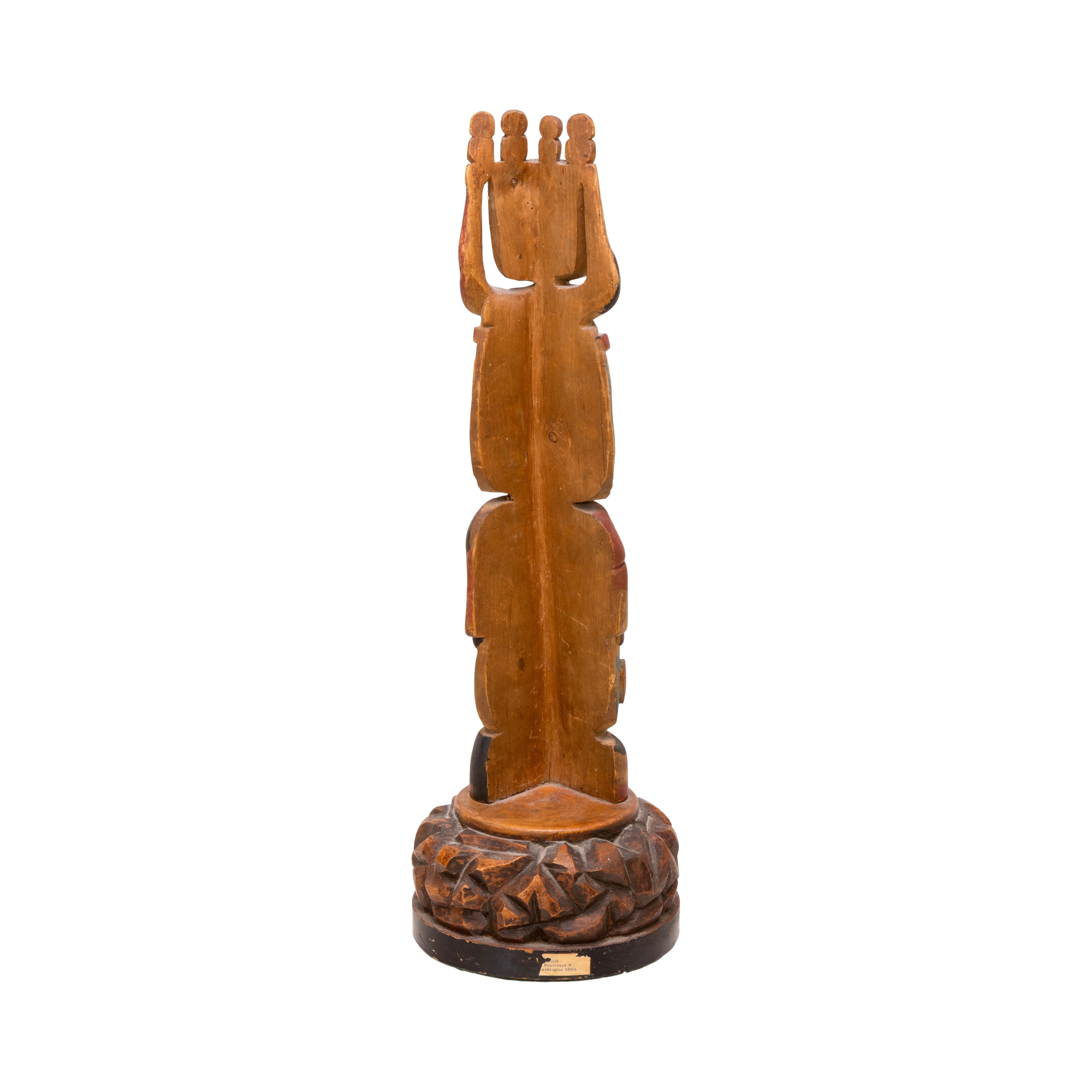 20th Century Northwest Coast Bella Bella Carved Totem Pole For Sale