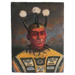 Northwest Coast Native American Tlingit Chief Portrait of "Caw-dik-ney"