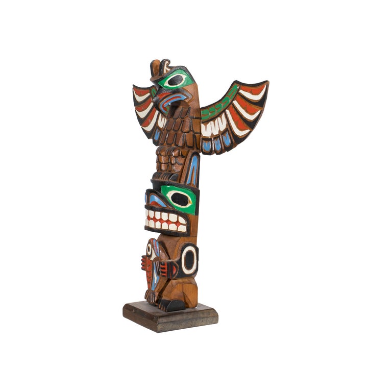 Native American Northwest Coast Totem by Marlin Alphonse For Sale