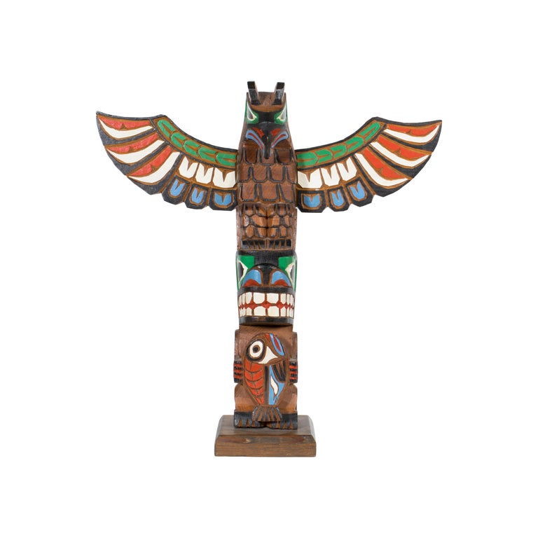 American Northwest Coast Totem by Marlin Alphonse For Sale