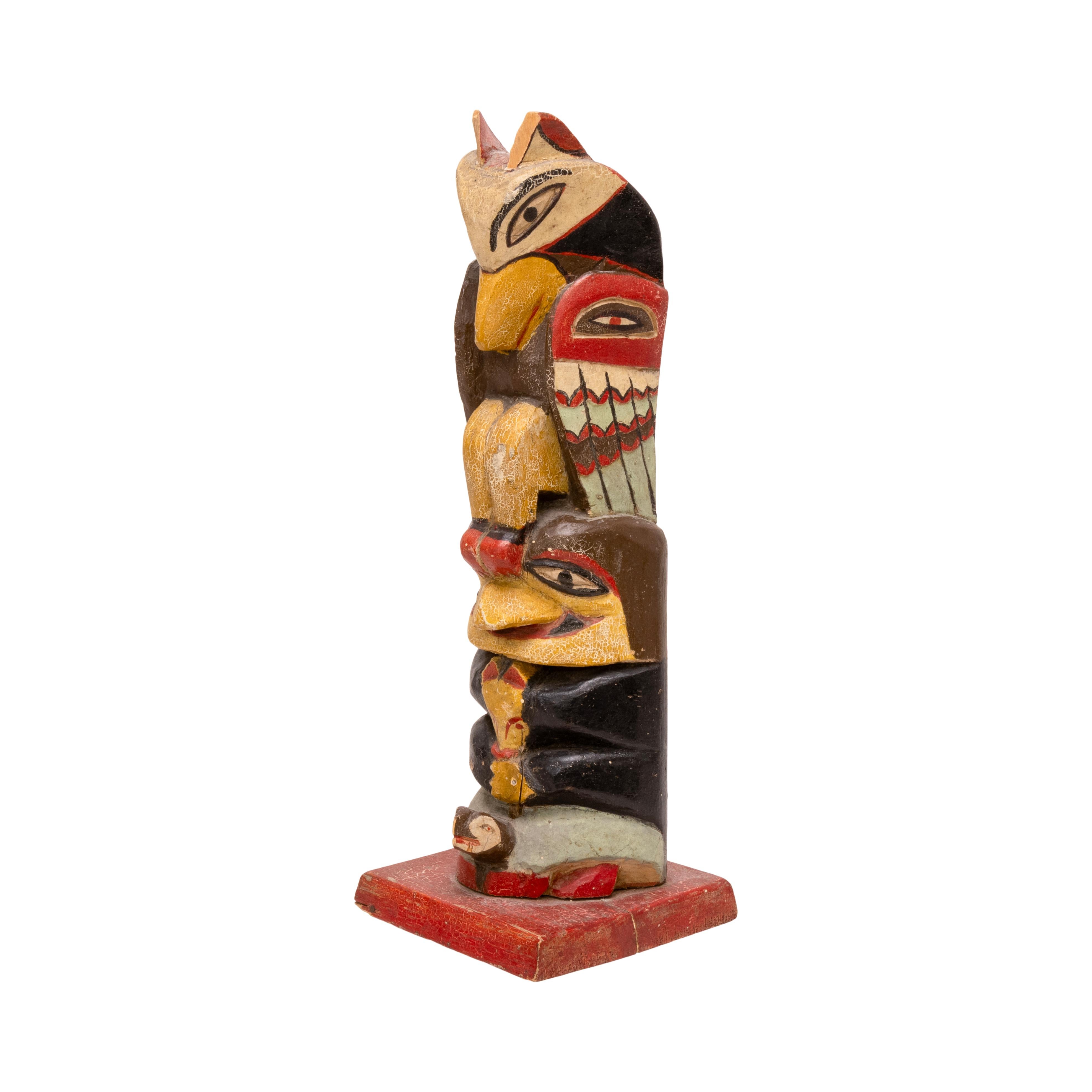 Hand-Carved Northwest Coast Totem For Sale