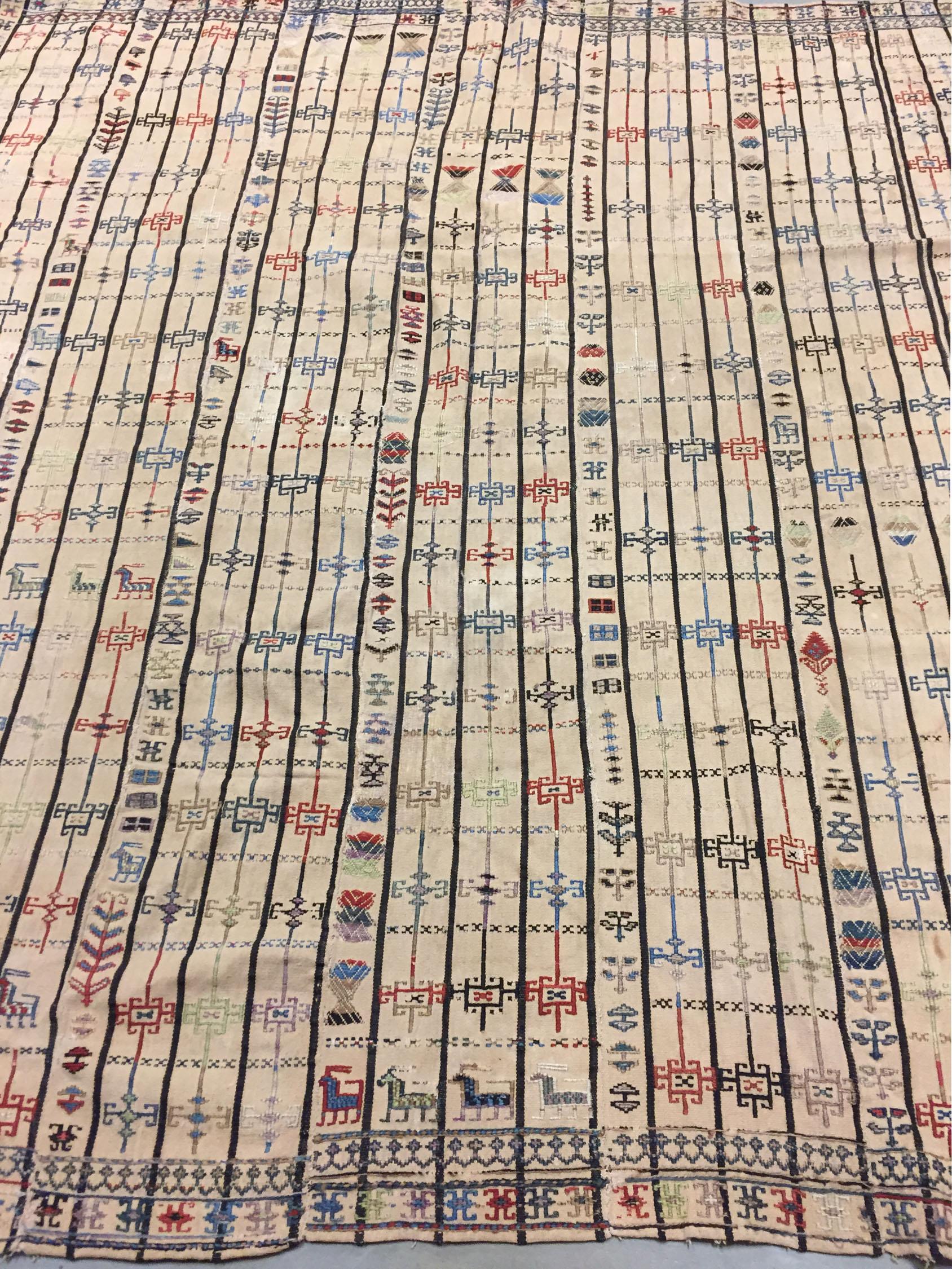 Hand-Woven Northwest Persian Flatweave Jajim Cover  5'7 x 6'5 For Sale
