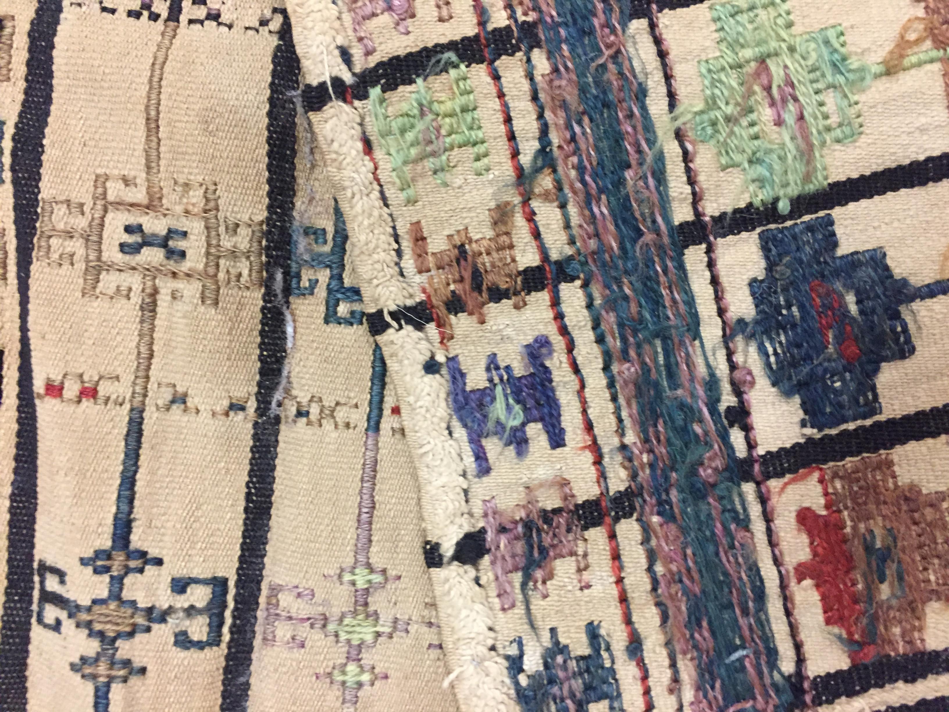 Wool Northwest Persian Flatweave Jajim Cover  5'7 x 6'5 For Sale