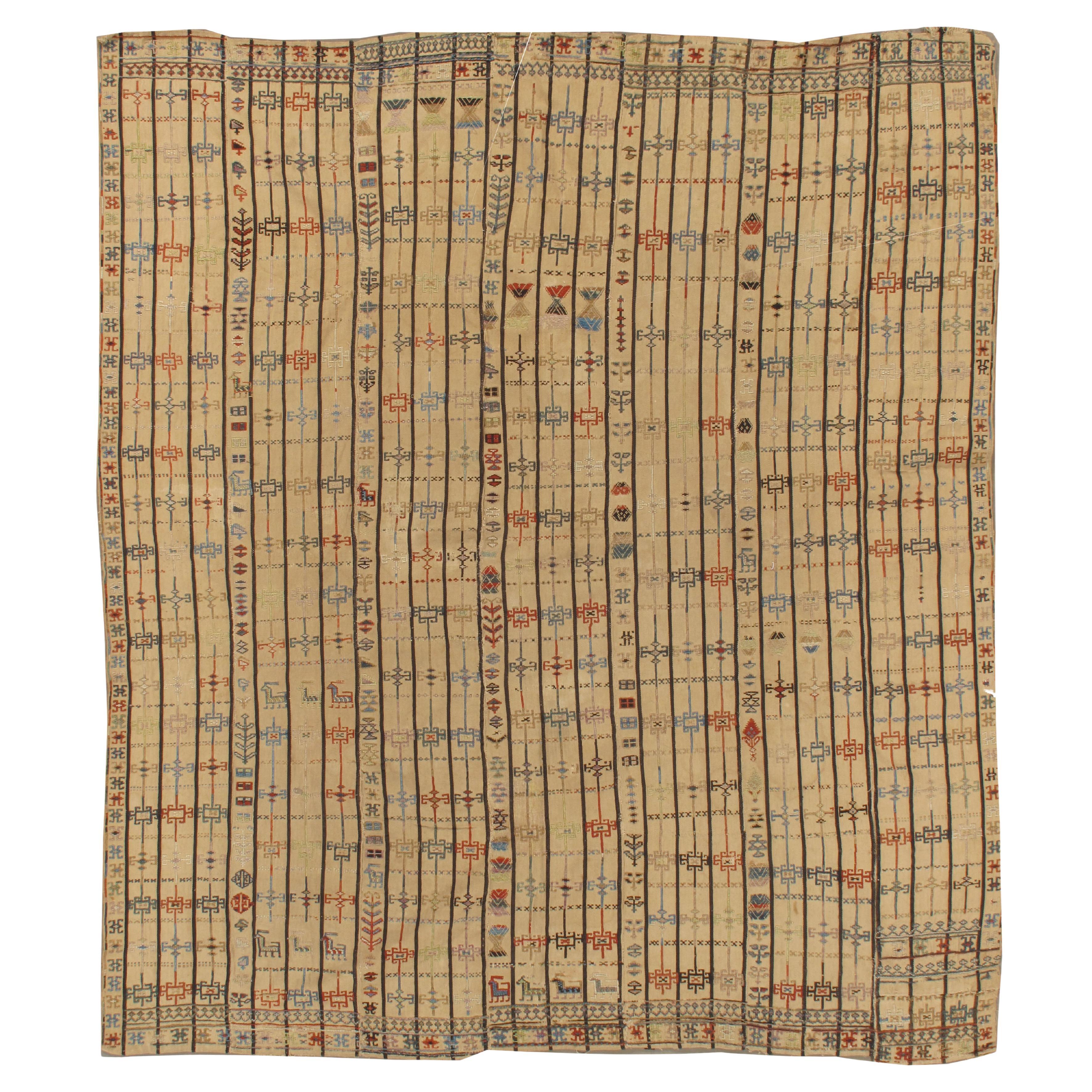 Northwest Persian Flatweave Jajim Cover  5'7 x 6'5 For Sale