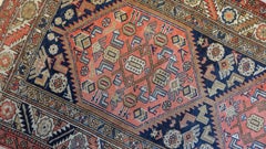 Northwest Persian Tribal with Navy, Tomato Red Medallions and Camel Brown c.1910