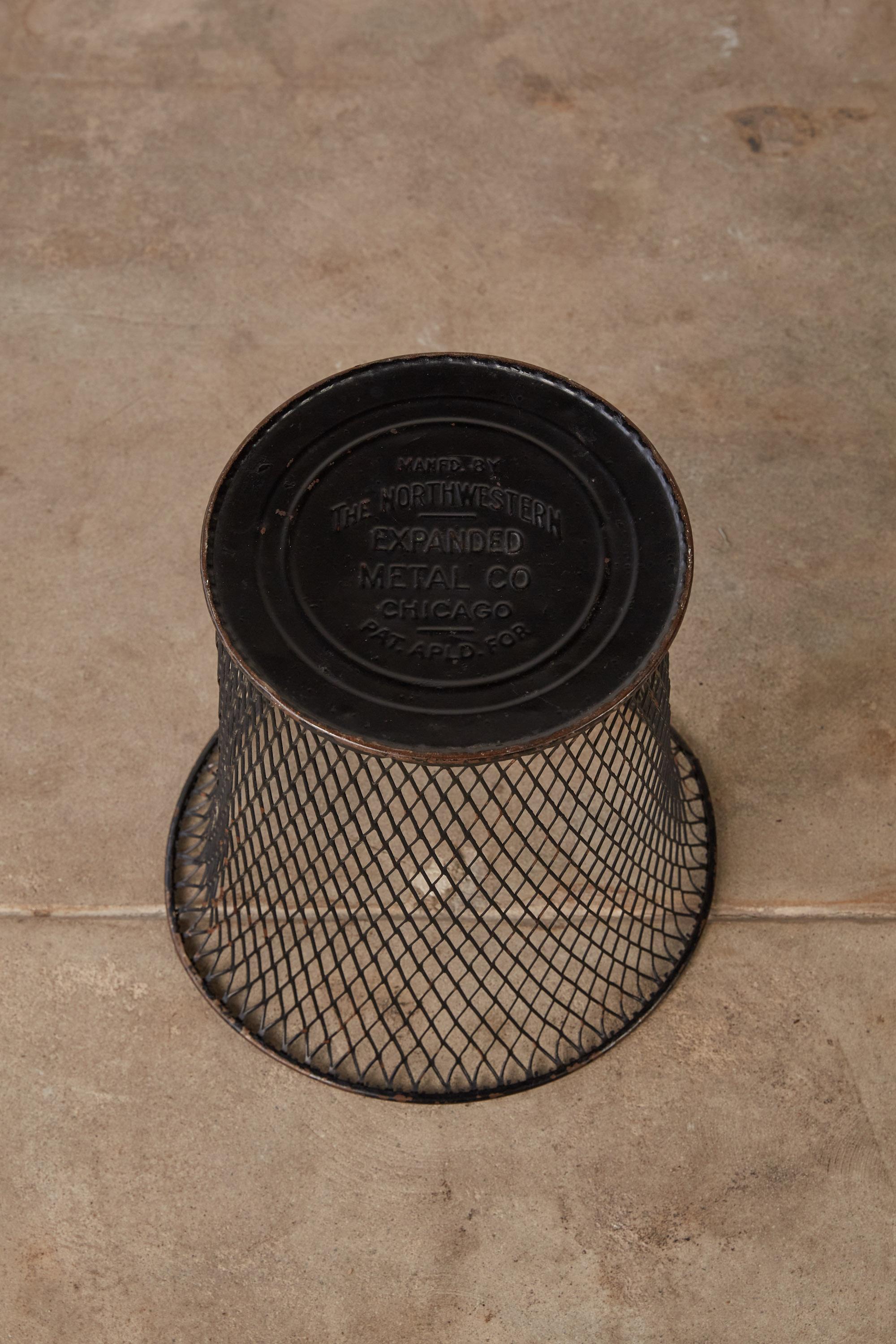 Mid-20th Century Northwestern Expanded Metal Company Waste Basket