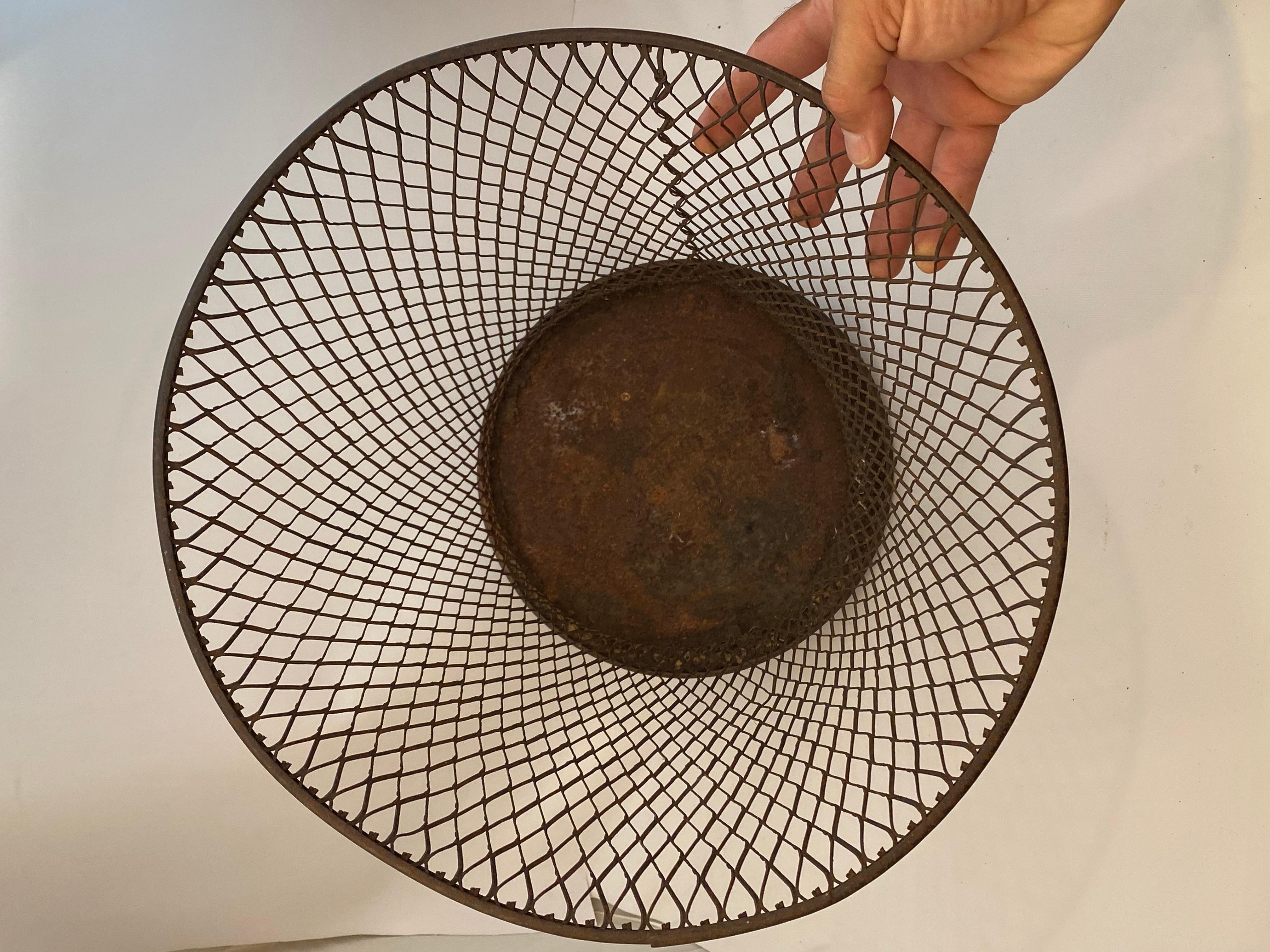 Early 20th Century Northwestern Expanded Metal Company Wire Mesh Waste Basket