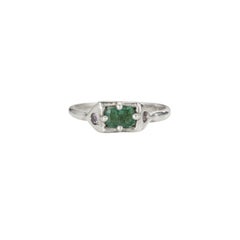 Nortia Ring with Emerald & Amethyst, Sterling Silver