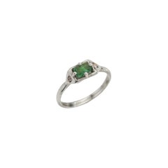 Nortia Ring with Emerald & Amethyst, Sterling Silver
