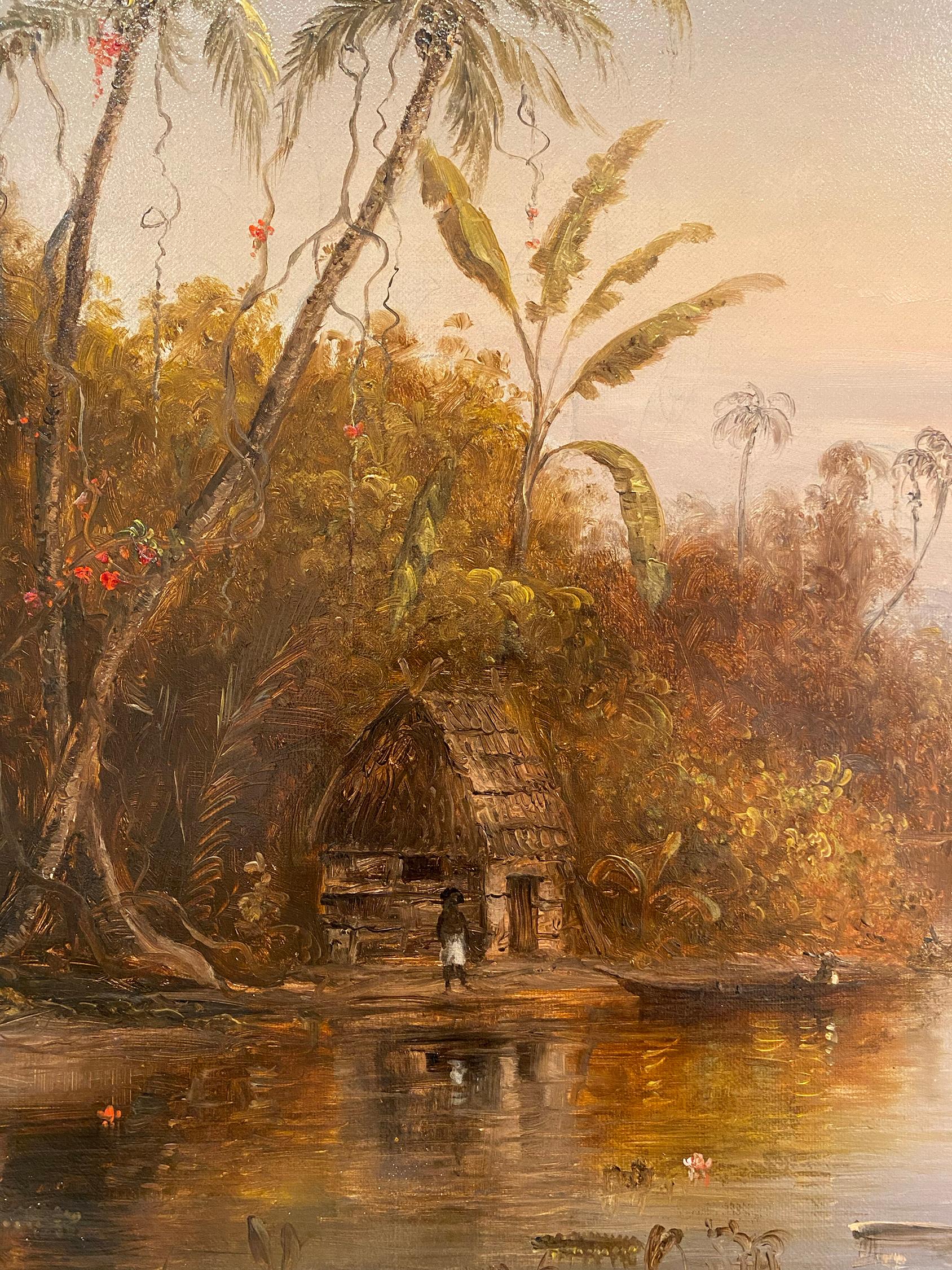 Atardecer Tropical, Sudamérica Exótica - Landscape Painting Marrón de Norton Bush