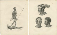 Noru Gal Derri & Australian Aborigines, Lithographs by Last, 1836, Nieuw-Holland
