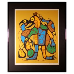 Norval Morrisseau Metamorphosis Man Into Bear 1977 Screenprint 33/99 Framed