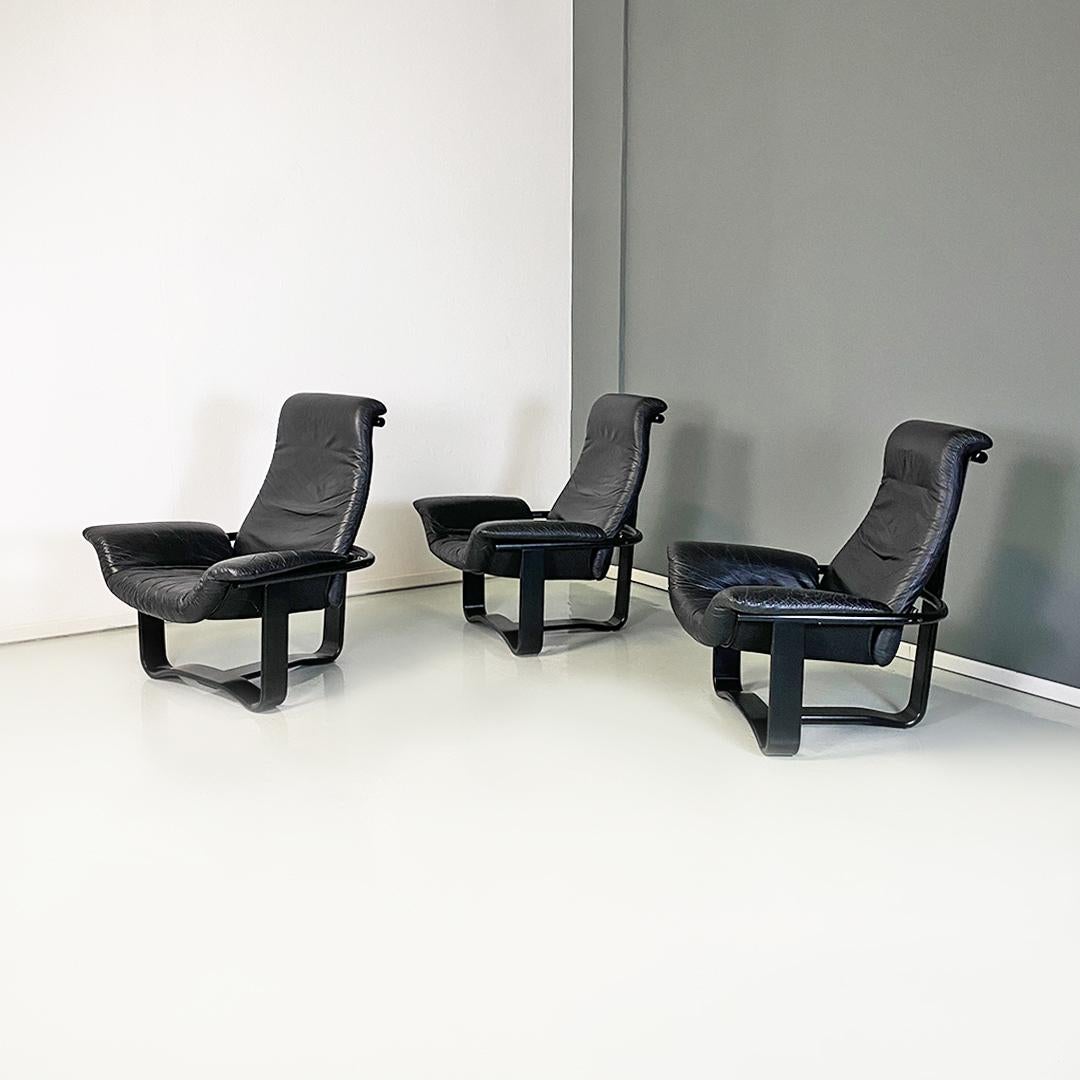 Skandinavische moderne Sessel aus Holz und Leder von Ingmar Relling für Westnofa, 1970er Jahre (Moderne) im Angebot