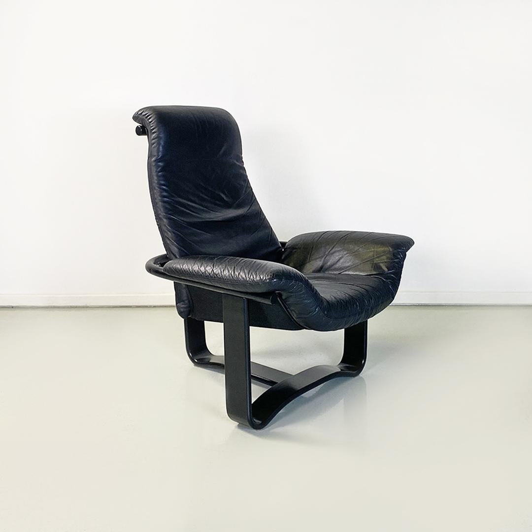 Skandinavische moderne Sessel aus Holz und Leder von Ingmar Relling für Westnofa, 1970er Jahre (Ende des 20. Jahrhunderts) im Angebot