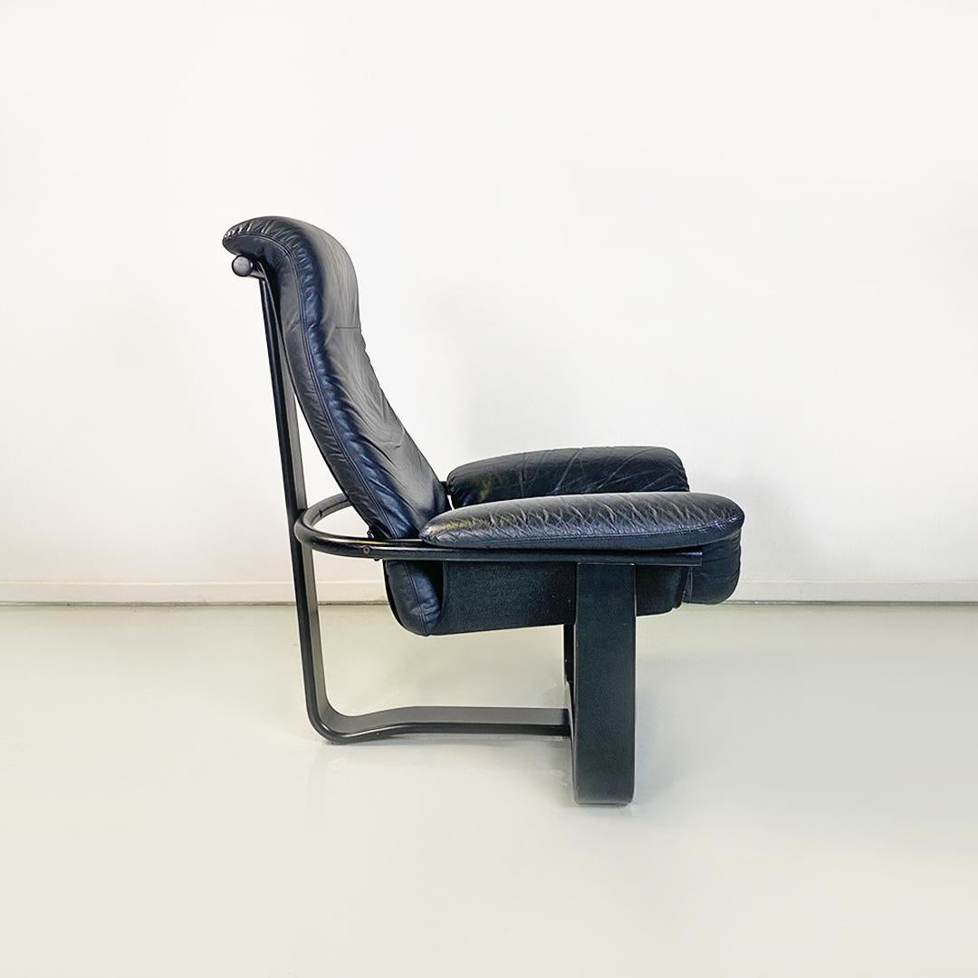 Skandinavische moderne Sessel aus Holz und Leder von Ingmar Relling für Westnofa, 1970er Jahre im Angebot 1