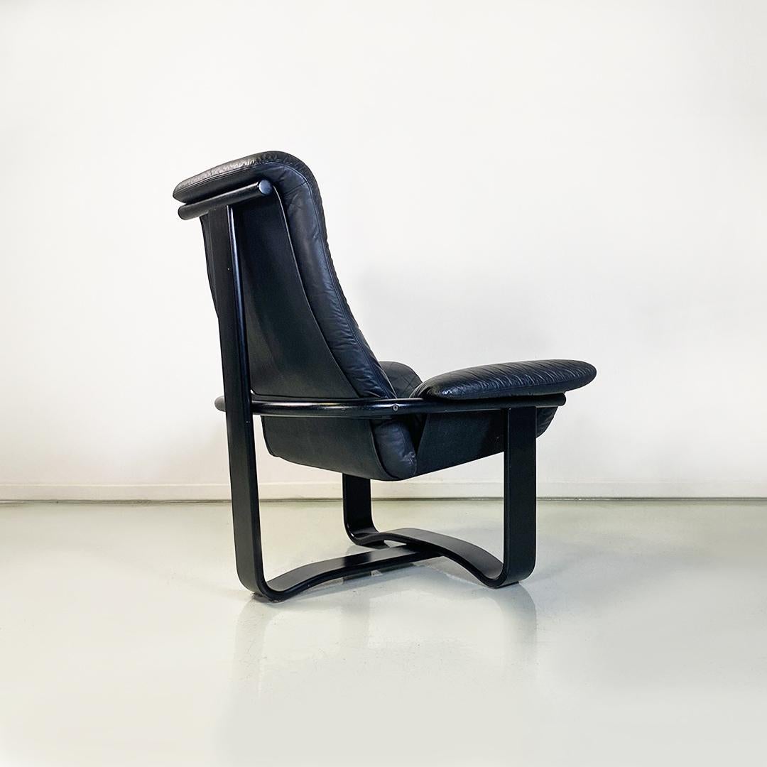 Skandinavische moderne Sessel aus Holz und Leder von Ingmar Relling für Westnofa, 1970er Jahre im Angebot 2
