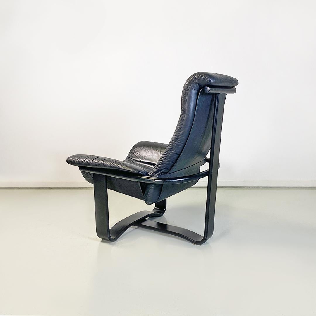 Skandinavische moderne Sessel aus Holz und Leder von Ingmar Relling für Westnofa, 1970er Jahre im Angebot 3