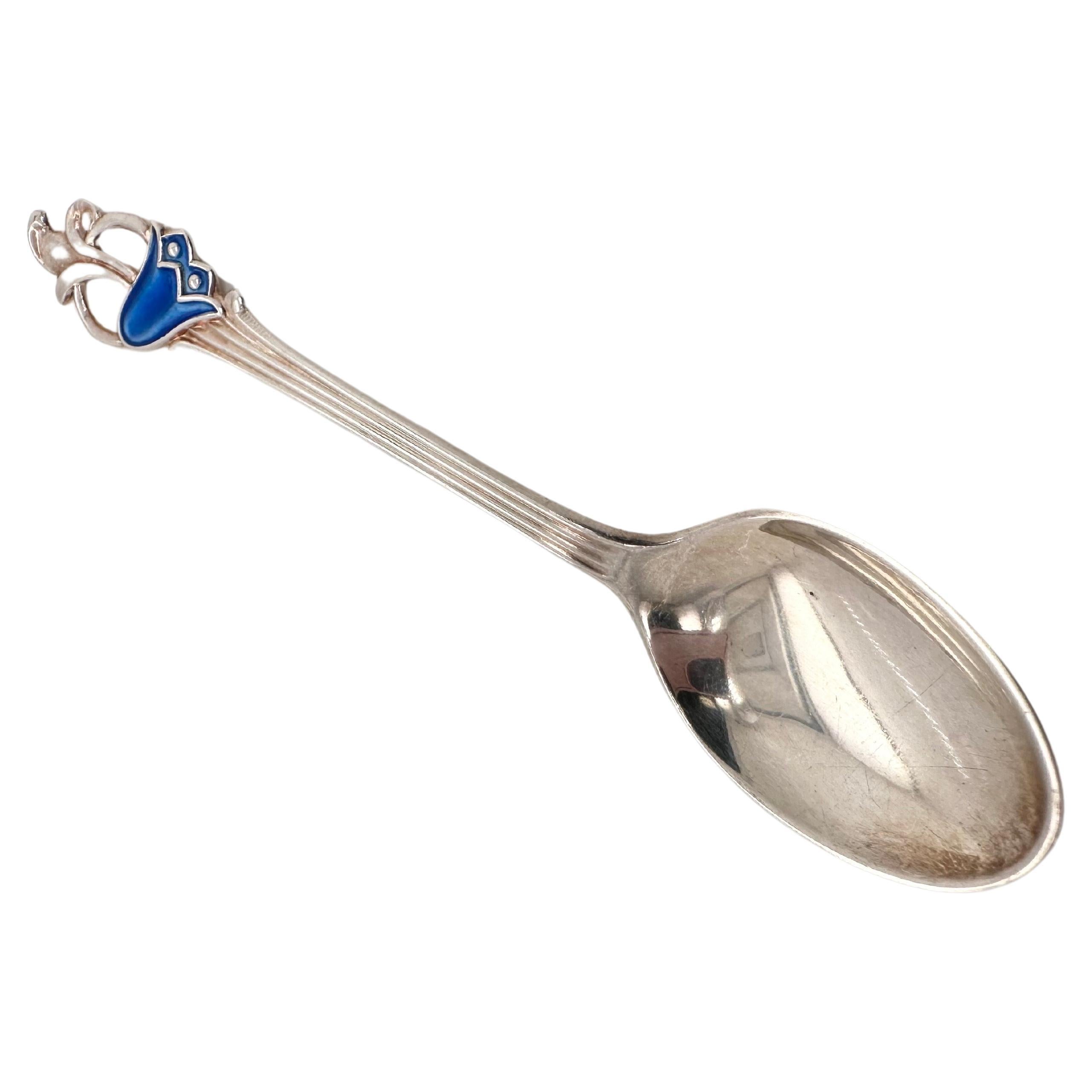 Norway Baby Spoon with enamel accent Sterling