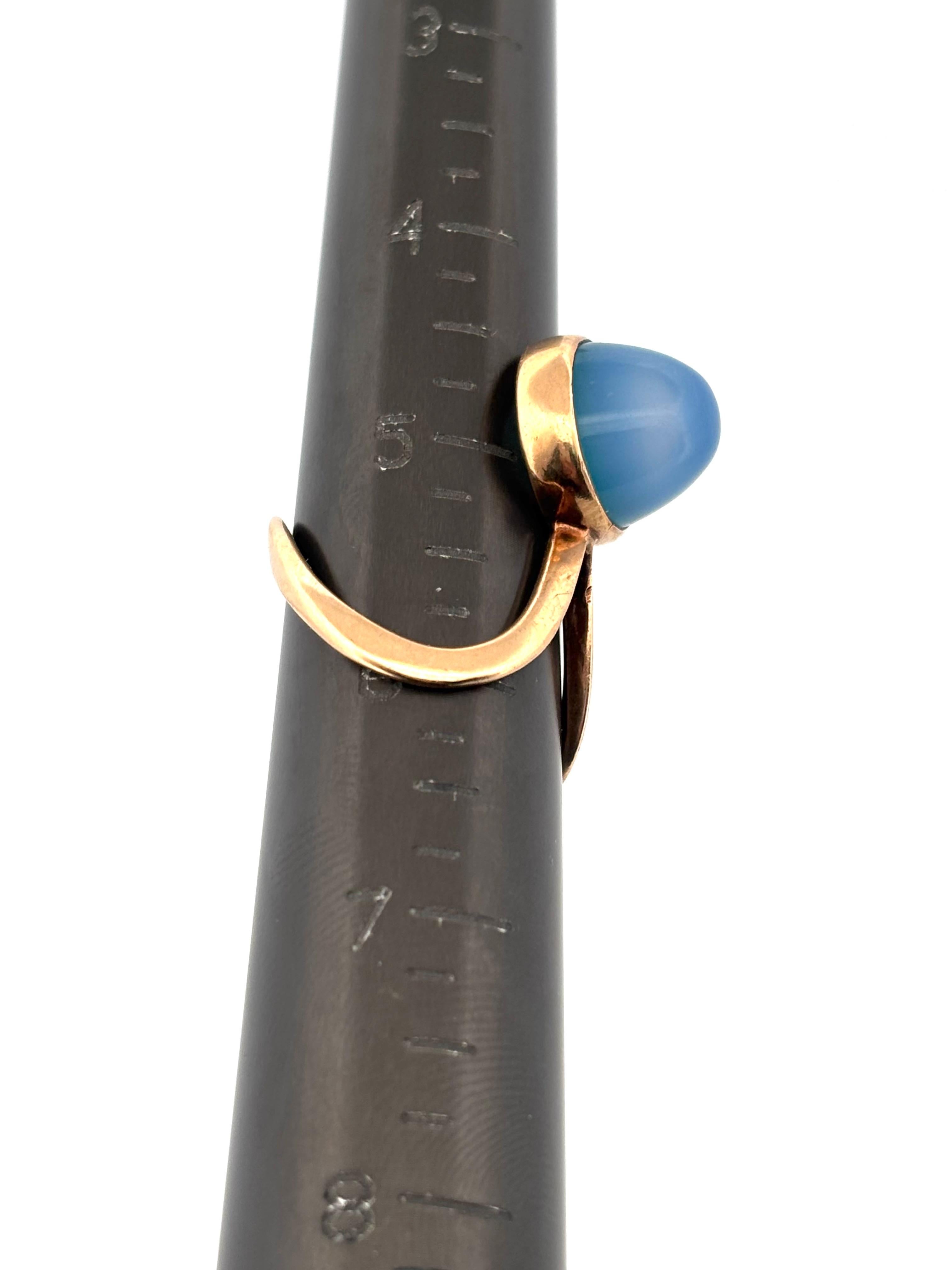 Béryl bleu de Norvège Bague unique en or jaune 14K Bon état - En vente à Sewickley, PA