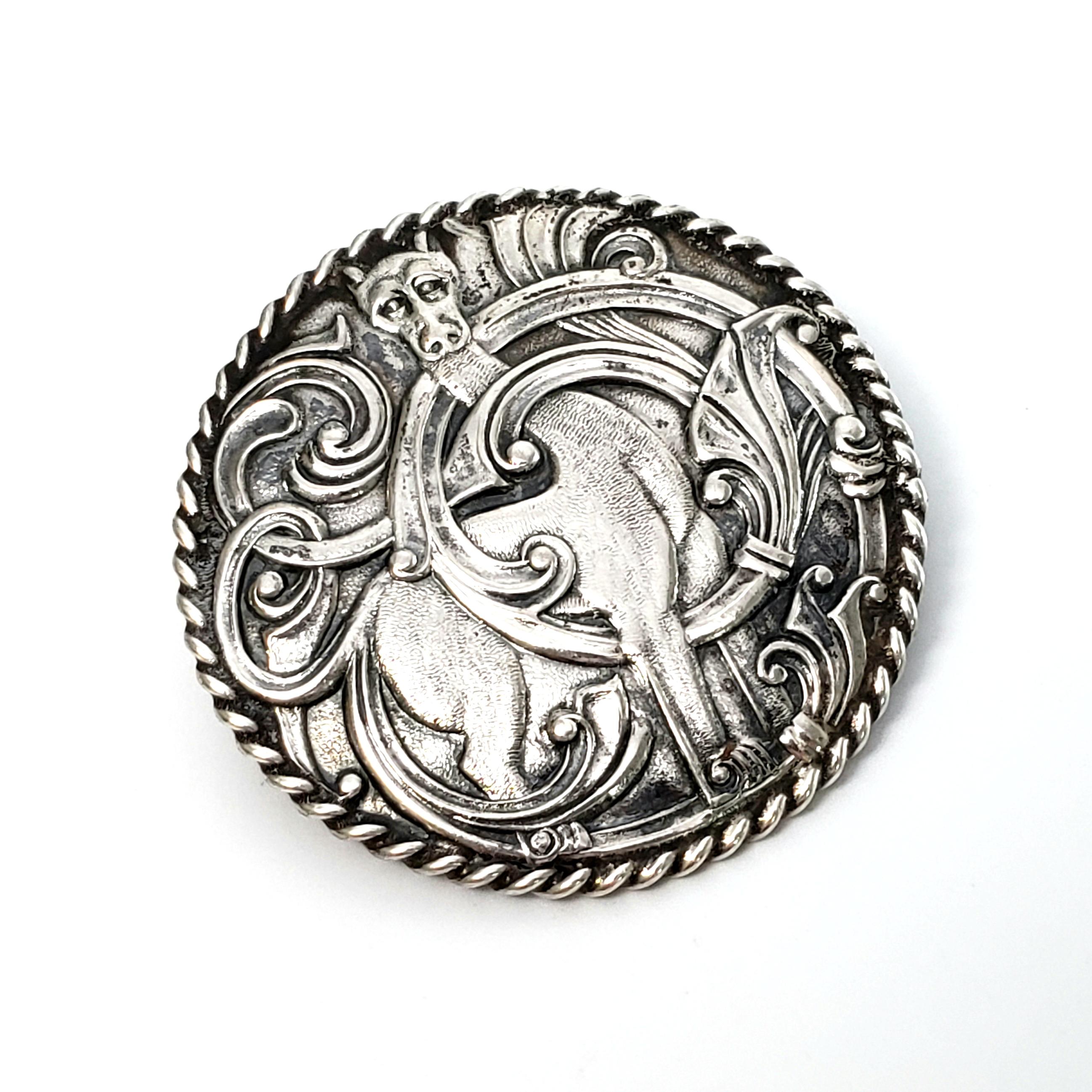 Vintage 830 silver Dragestil pin from Norway by Leif Gruer.

Nice example of the Dragestil, or 