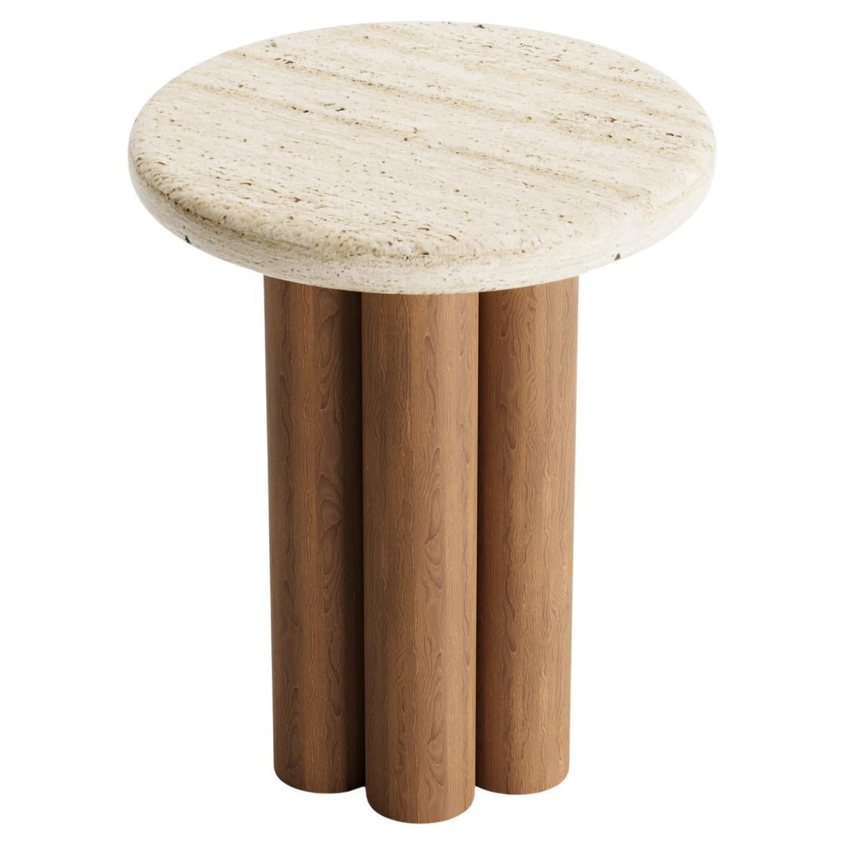 Norway End Table With Wooden Accent