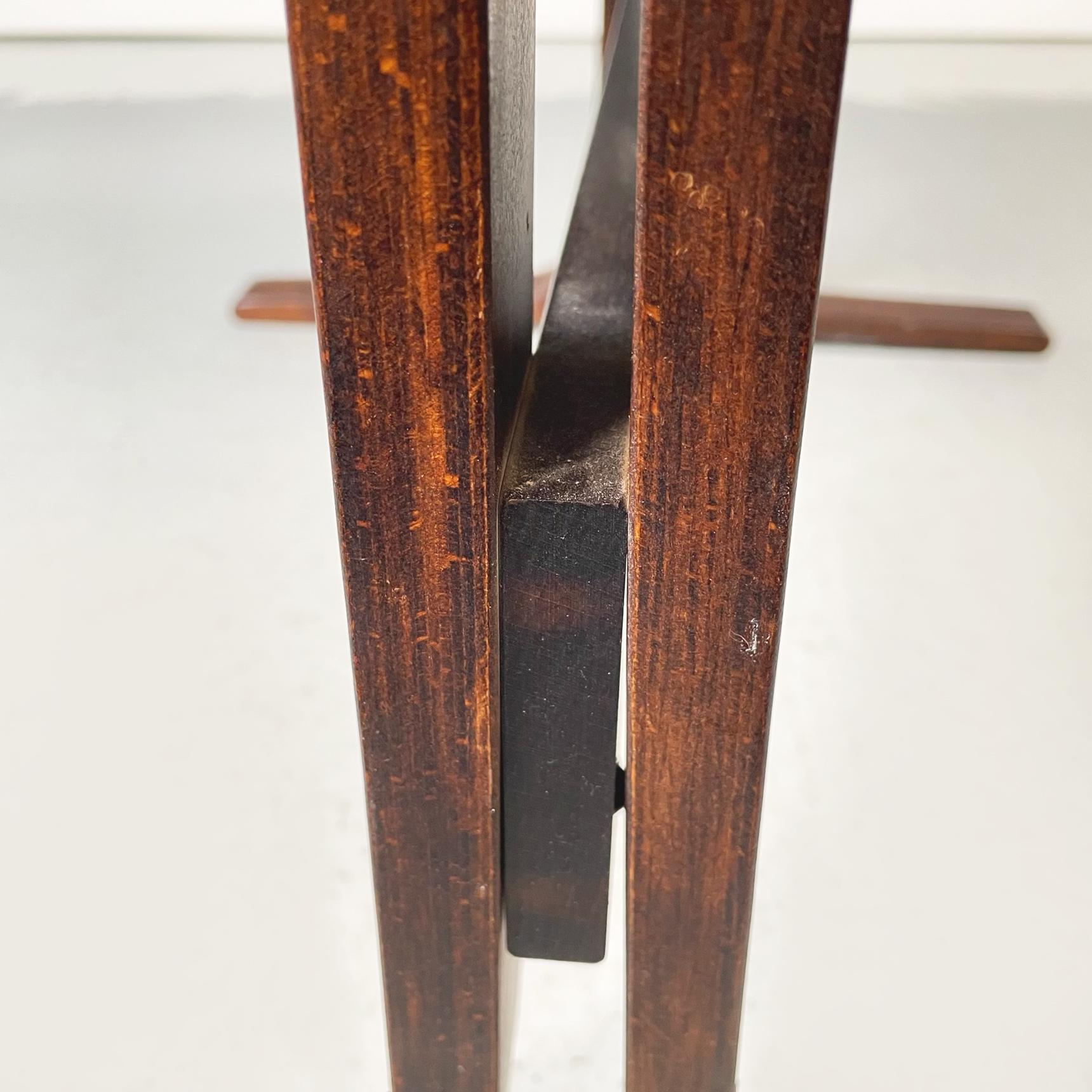 Norway Modern Brown Leather Wood Pouf Siesta by Igmar Relling for Westnofa 1970s 9