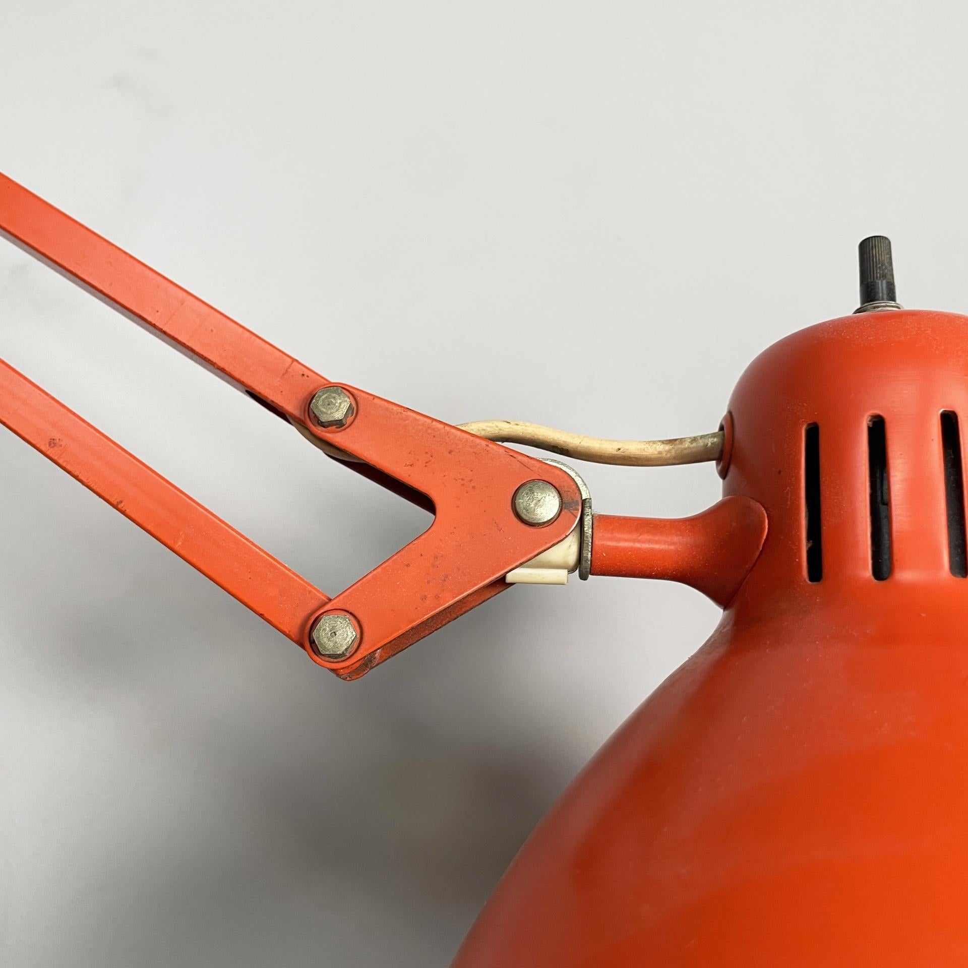 Norway orange adjustable wall lamp Naska Loris by Jac Jacobsen for Luxo, 1950s For Sale 3