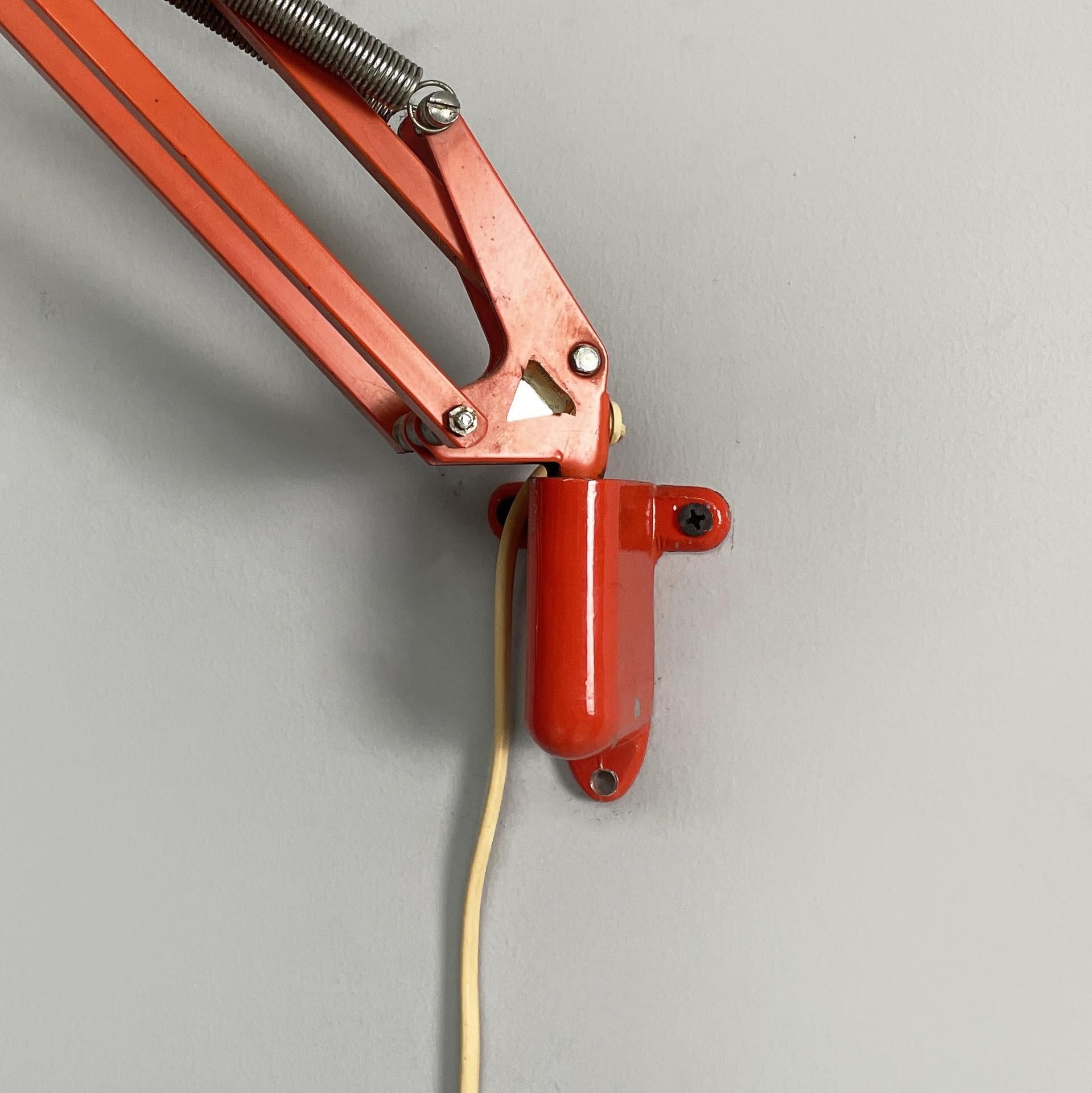 Norway orange adjustable wall lamp Naska Loris by Jac Jacobsen for Luxo, 1950s For Sale 7