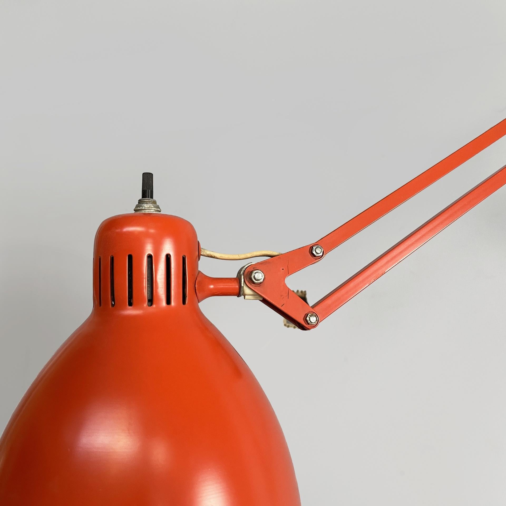 Norway orange adjustable wall lamp Naska Loris by Jac Jacobsen for Luxo, 1950s For Sale 1