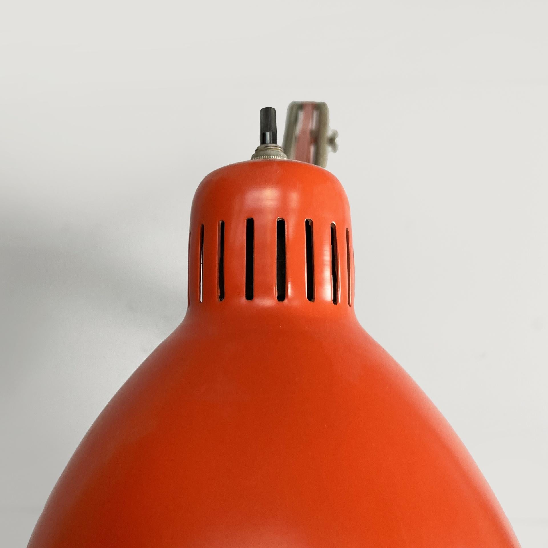 Norway orange adjustable wall lamp Naska Loris by Jac Jacobsen for Luxo, 1950s For Sale 2