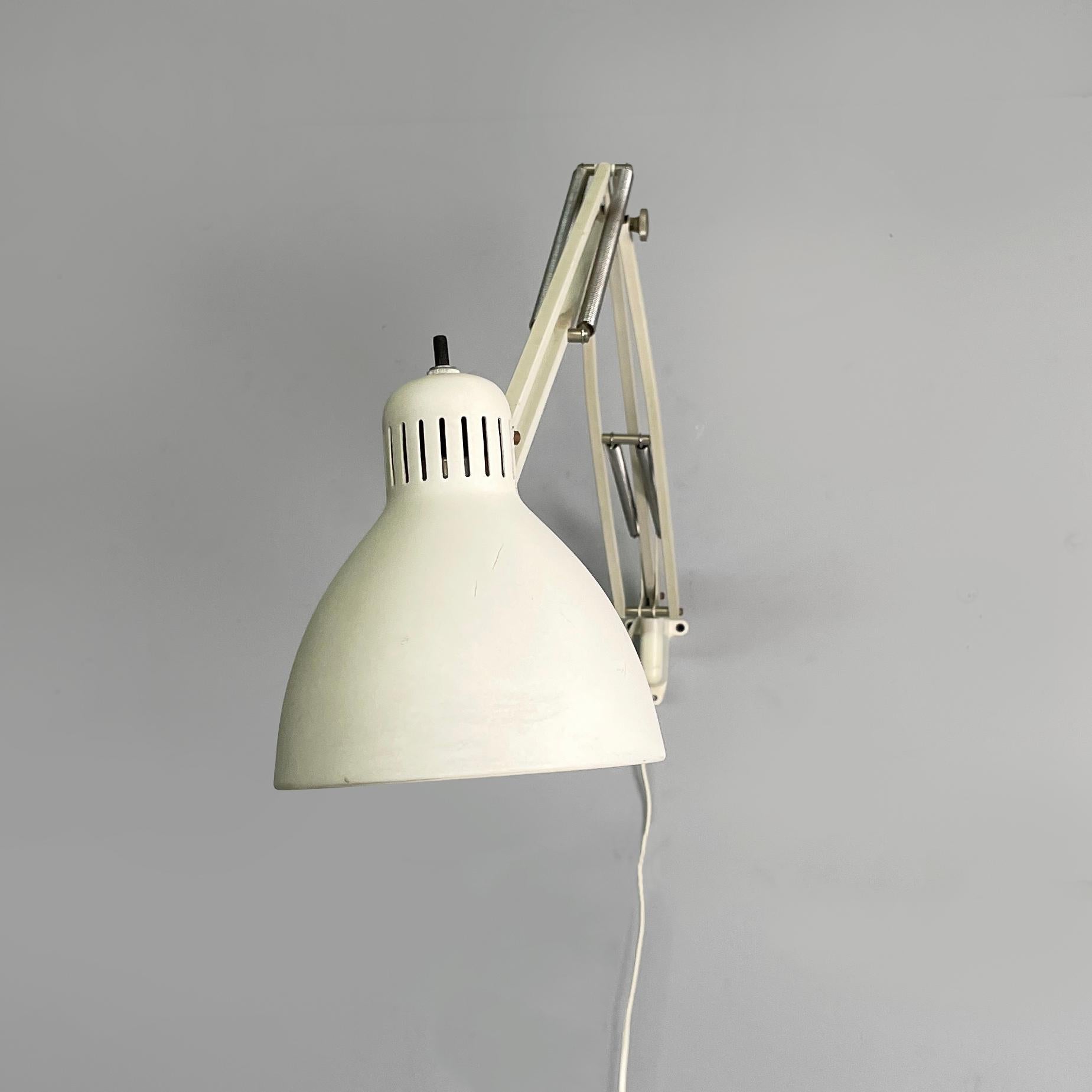 Norwegian Norway white adjustable wall lamp Naska Loris by Jac Jacobsen for Luxo, 1950s For Sale