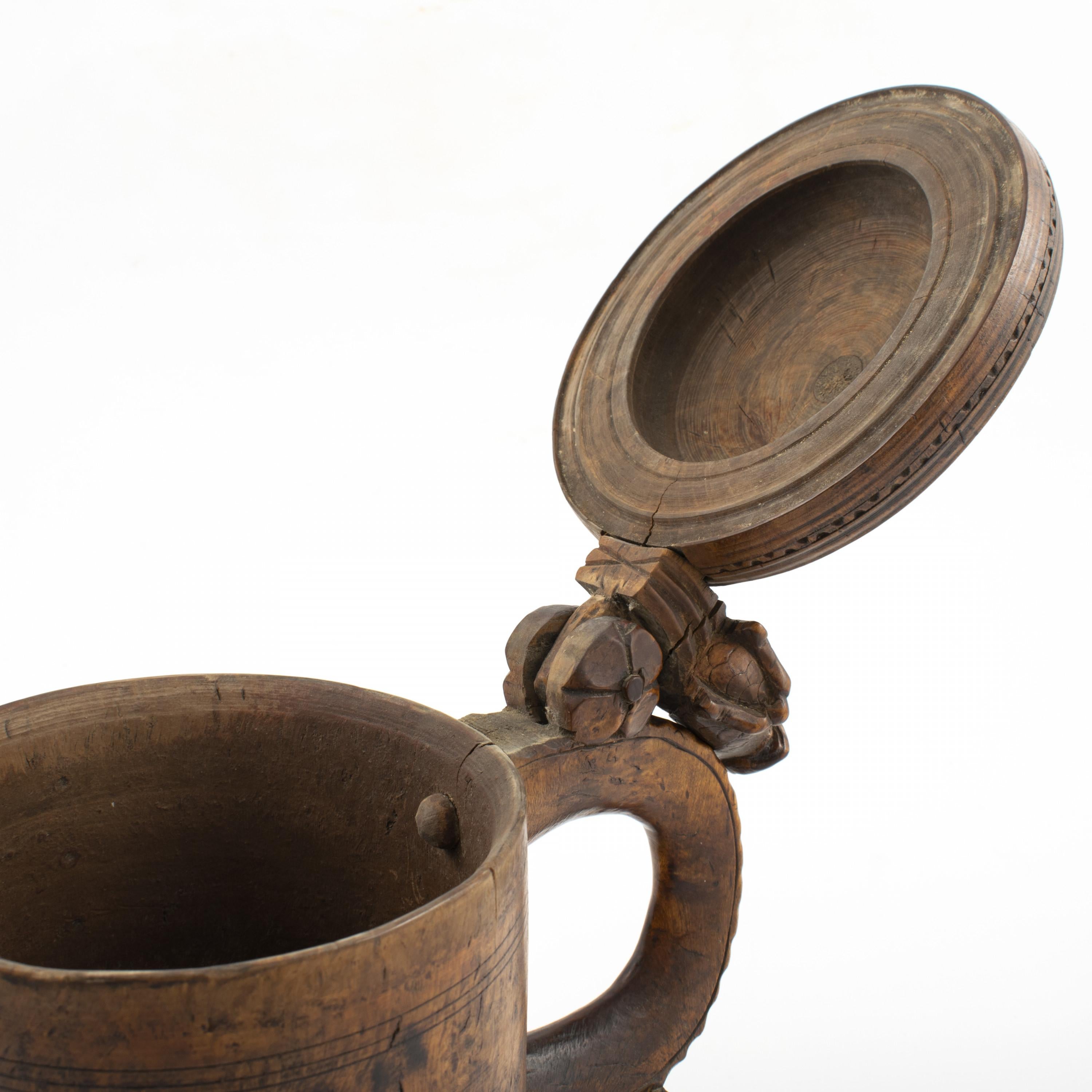 18th Century and Earlier Norwegian 18th Century Birch Root Peg Tankard