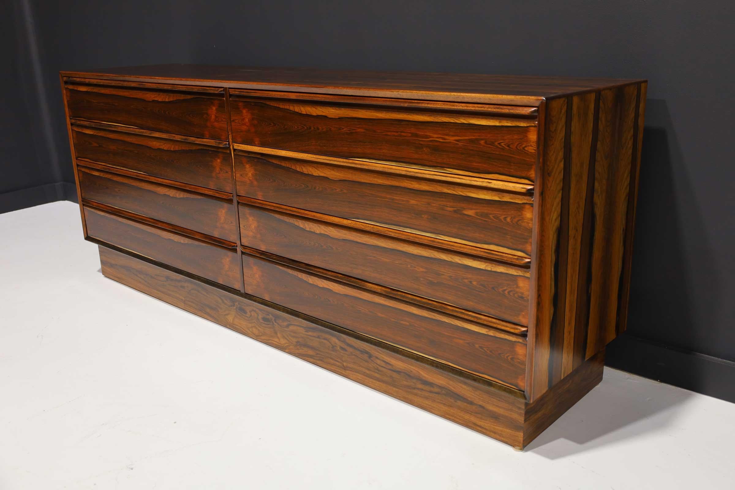 Mid-Century Modern Norwegian 1960s Rosewood Eight-Drawer Chest by Westnofa of Norway