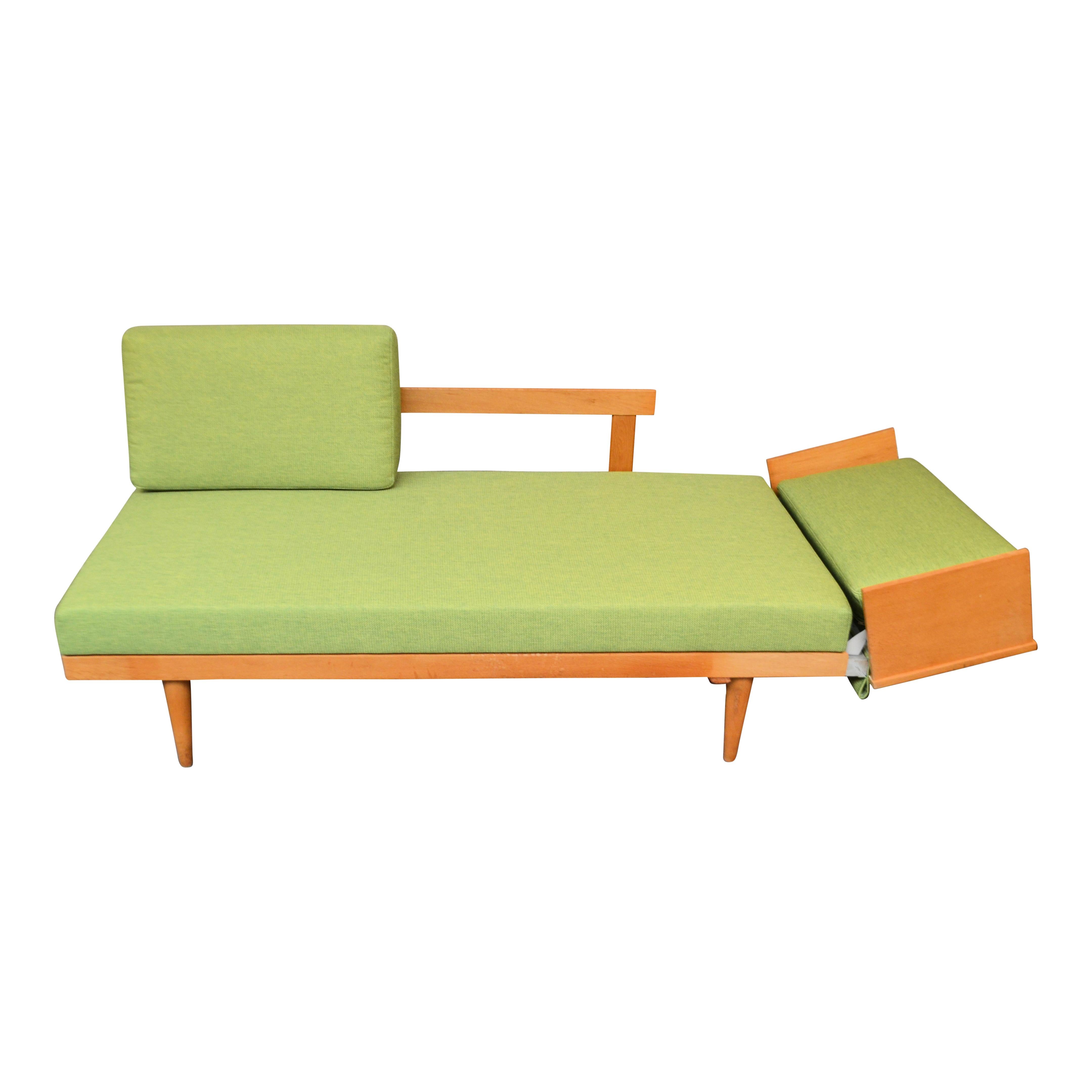 Fabric Norwegian 2-Seater Oak Sofa by Ilmar Relling & Haldor Vik