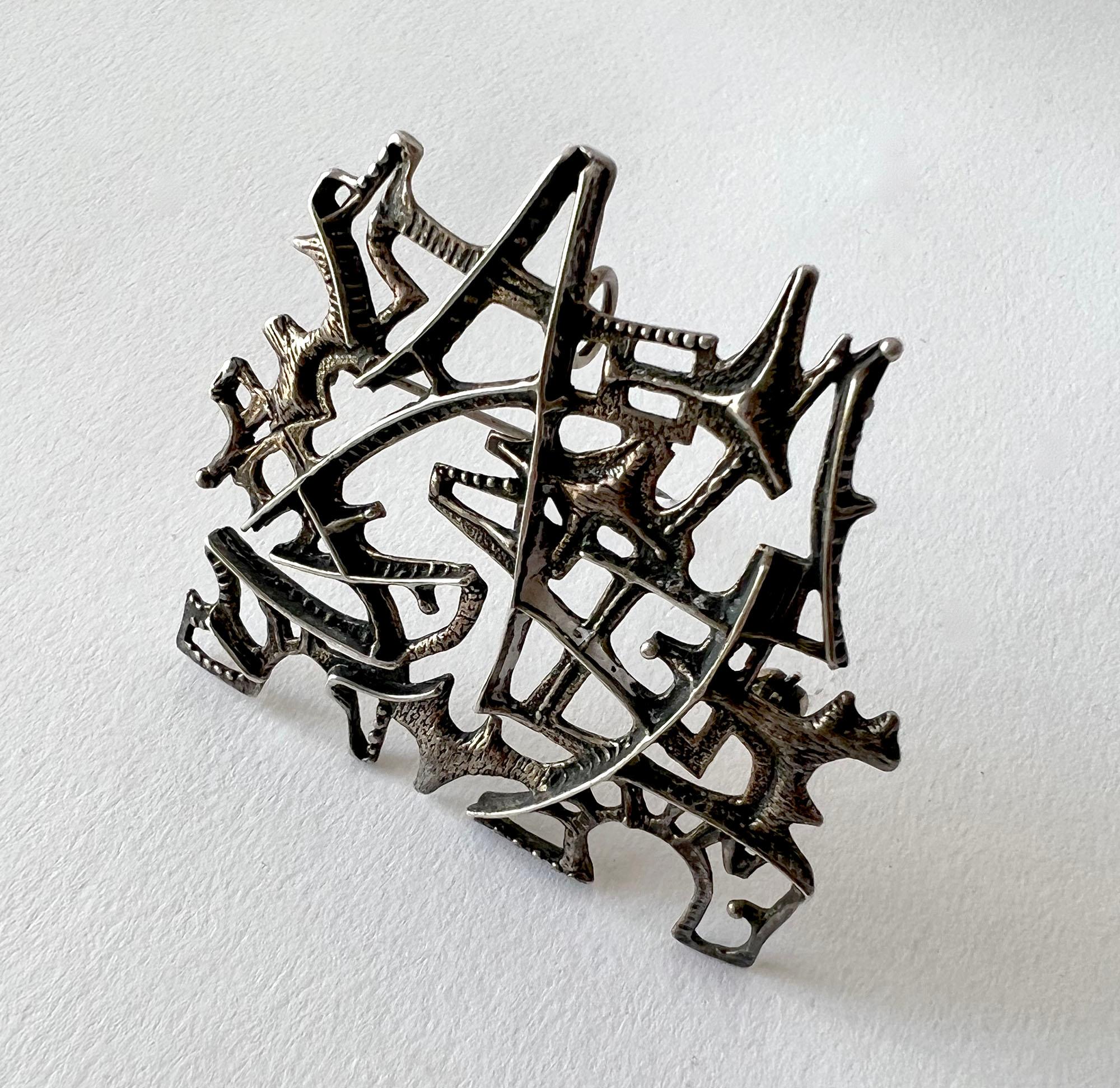 Norwegian modernist Elsie and Paul Hughes pendant/brooch.  Brooch measures 2.25